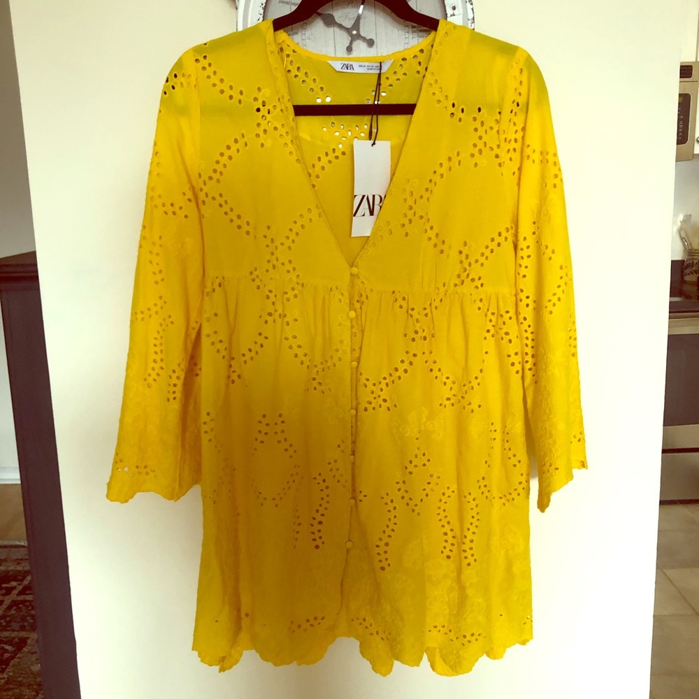 Yellow tunic dress